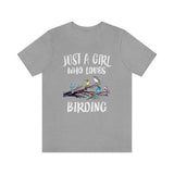Just A Girl Who Loves Birding Birds Shirt, Birdwatching Lover Shirt, Birding Gift, Bird Lover Shirt,  Adult Toddler Kids Gift T-Shirt Image 2