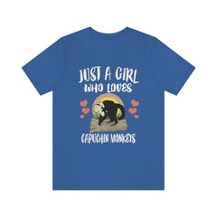 Just A Girl Who Loves Capuchin Monkeys Shirt - capuchin monkey print design