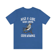 Just A Girl Who Loves Cedar Waxwings Birds Shirt - Cedar Waxwing print design