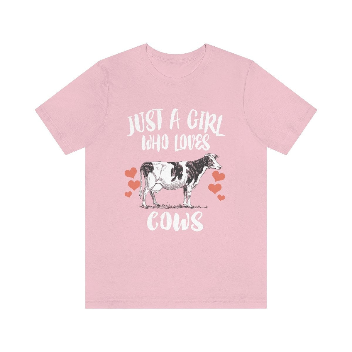 Just A Girl Who Loves Cows Shirt, Cow Lover Shirt, Cow Gift, Cow Shirt, Adult Kids Animal T-Shirt Image 2
