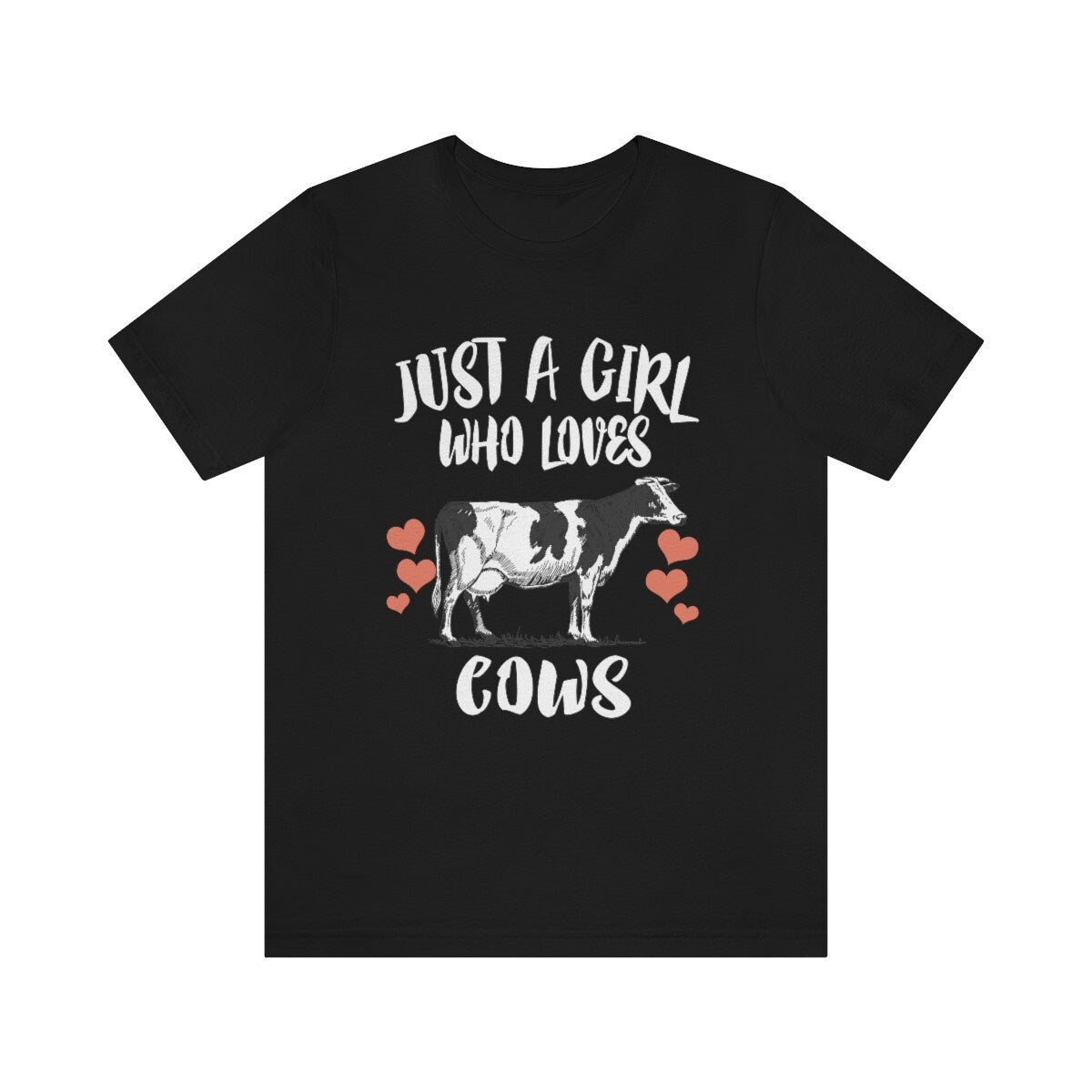 Just A Girl Who Loves Cows Shirt, Cow Lover Shirt, Cow Gift, Cow Shirt, Adult Kids Animal T-Shirt Image 1