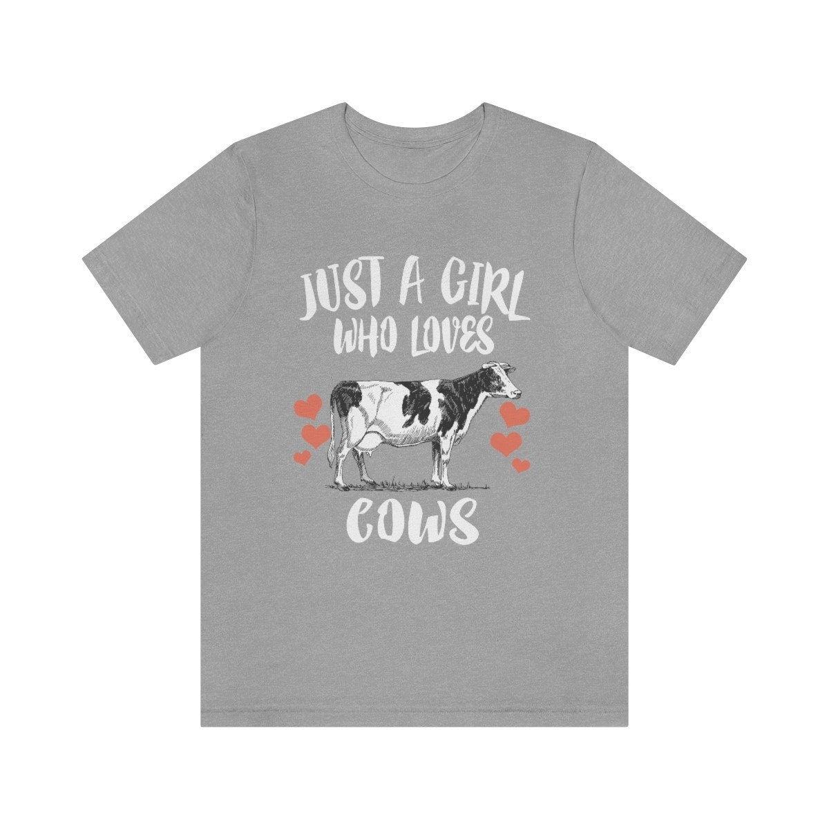 Just A Girl Who Loves Cows Shirt, Cow Lover Shirt, Cow Gift, Cow Shirt, Adult Kids Animal T-Shirt Image 3