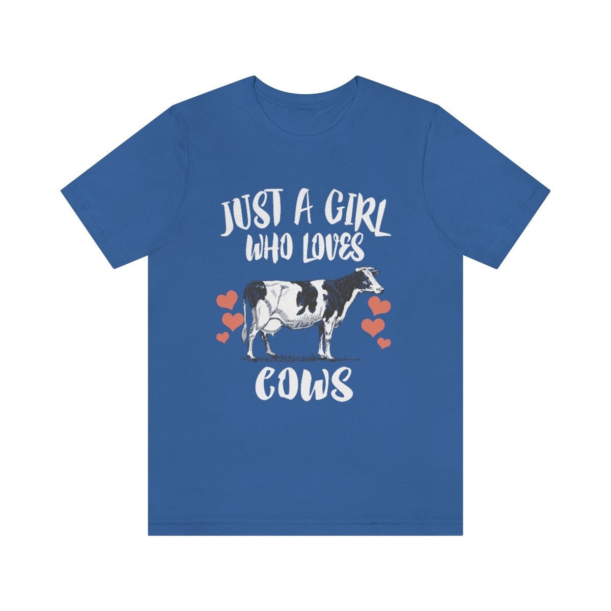 Just A Girl Who Loves Cows Shirt, Cow Lover Shirt, Cow Gift, Cow Shirt, Adult Kids Animal T-Shirt Image 4