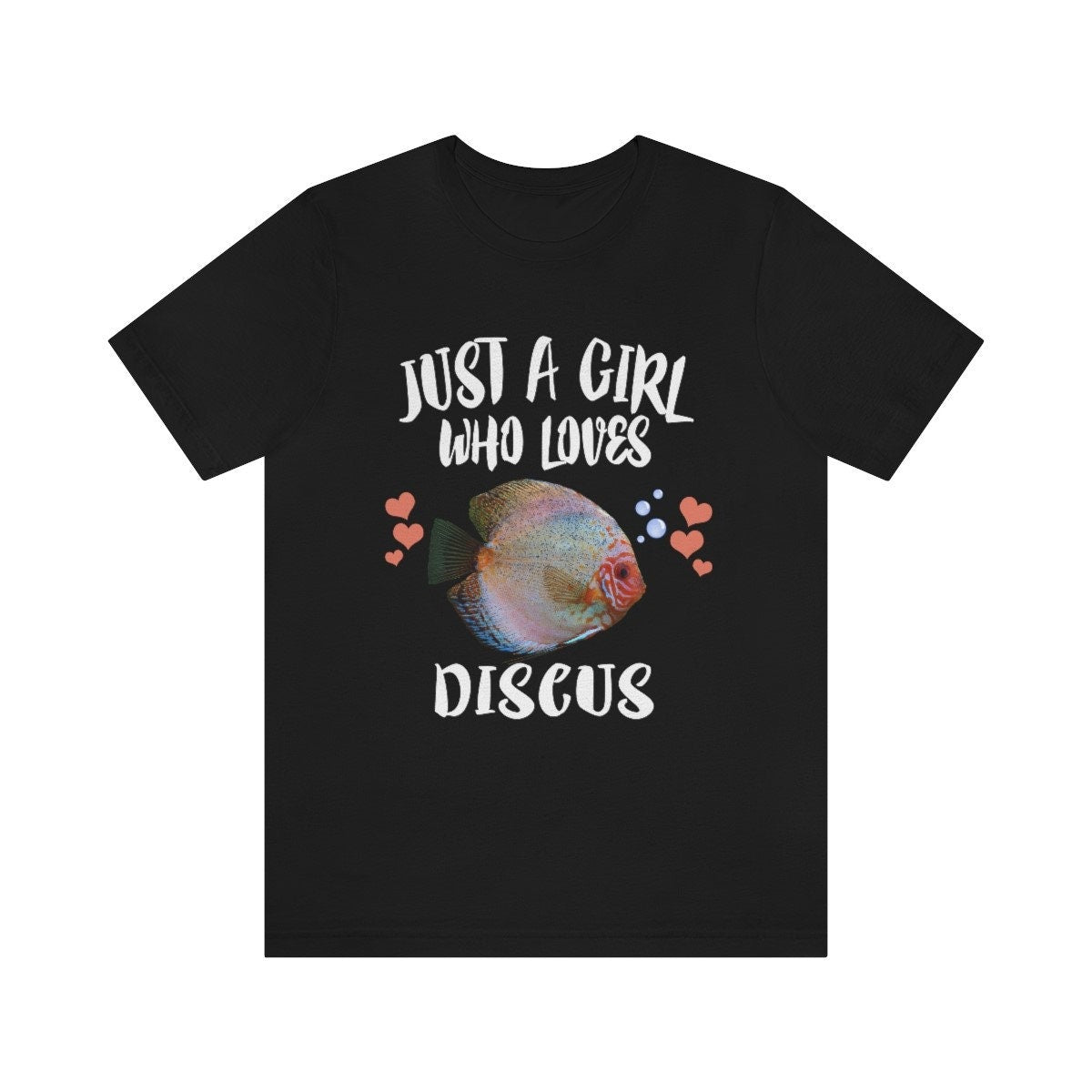 Just A Girl Who Loves Discus Fish Shirt, Discus Fish Lover Shirt, Discus Fish Gift, Fish Shirt, Adult Kids Animal T-Shirt Image 2