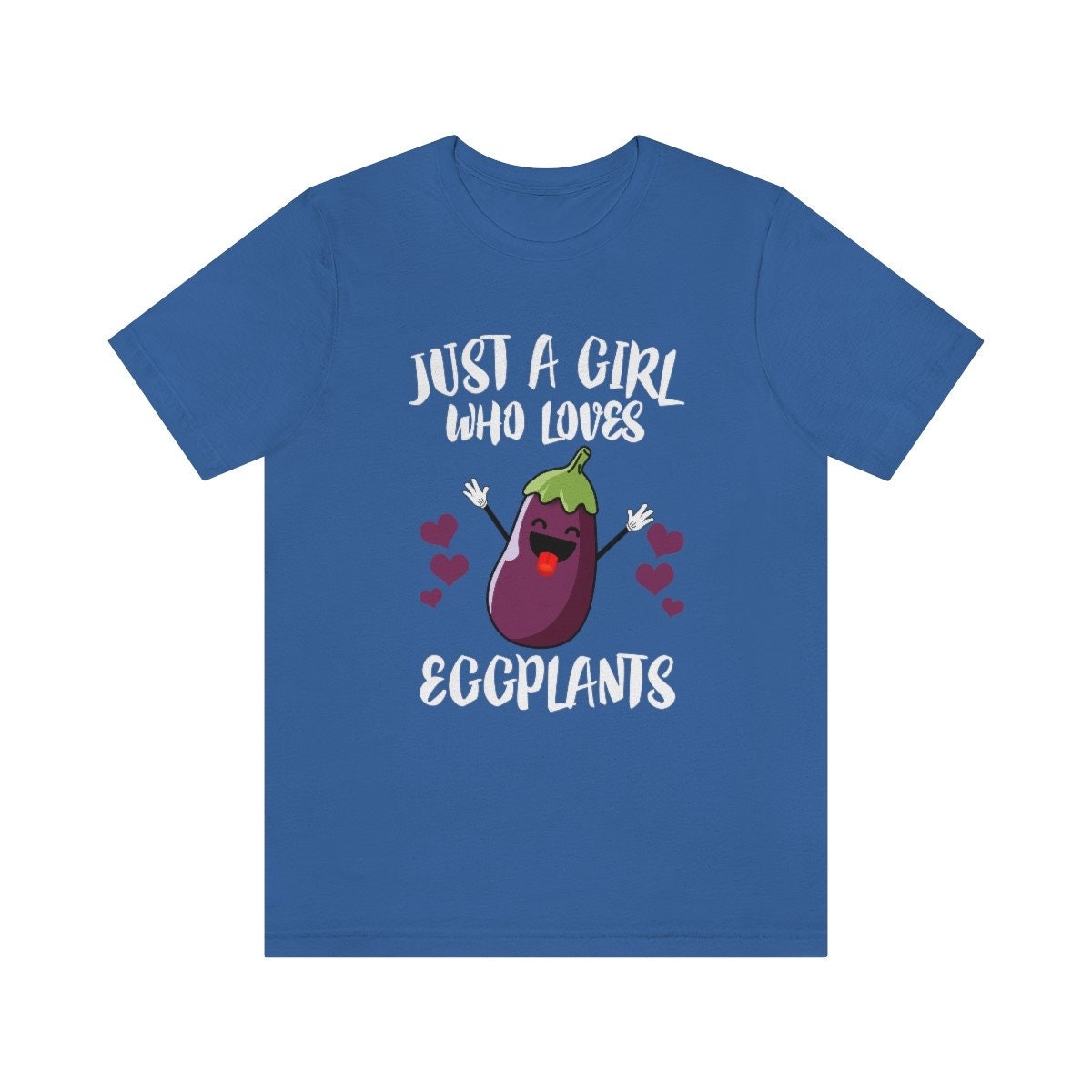 Just A Girl Who Loves Eggplants Shirt, Eggplant Lover Shirt, Vegan Gift, Vegetable Shirt, Adult Kids Animal T-Shirt Image 3