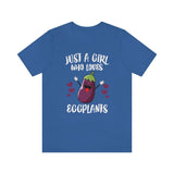 Just A Girl Who Loves Eggplants Shirt, Eggplant Lover Shirt, Vegan Gift, Vegetable Shirt, Adult Kids Animal T-Shirt Image 3