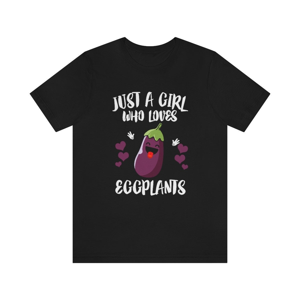 Just A Girl Who Loves Eggplants Shirt, Eggplant Lover Shirt, Vegan Gift, Vegetable Shirt, Adult Kids Animal T-Shirt Image 2