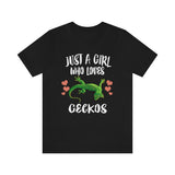 Just A Girl Who Loves Geckos Lizards Shirt, Gecko Lover Shirt, Lizard Gift, Lizard Shirt, Adult Kids Animal T-Shirt Image 3