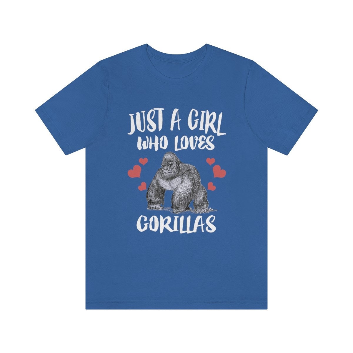 Just A Girl Who Loves Gorillas Shirt, Gorilla Lover Shirt, Gorilla Gift, Gorilla Shirt, Adult Kids Animal T-Shirt Image 2