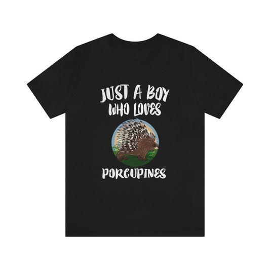 Just a boy who loves porcupines spiky forest rodent lover tee