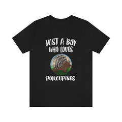 Just a boy who loves porcupines spiky forest rodent lover tee