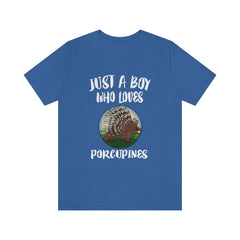 Just a boy who loves porcupines spiky forest rodent lover tee