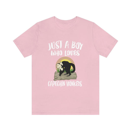 Just A Boy Who Loves Capuchin Monkeys Shirt - capuchin monkey print design