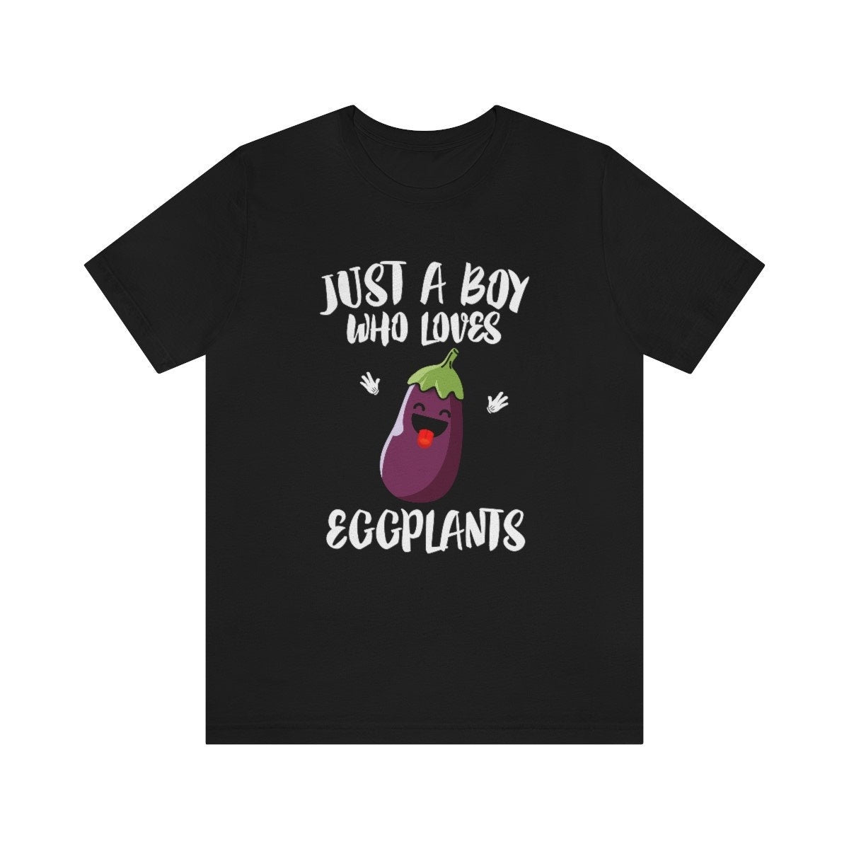 Just A Boy Who Loves Eggplants Shirt, Eggplant Lover Shirt, Vegetable Shirt, Vegan Gift, Animal Adult Kids T-Shirt Image 2