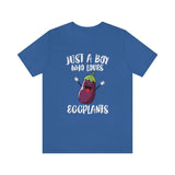 Just A Boy Who Loves Eggplants Shirt, Eggplant Lover Shirt, Vegetable Shirt, Vegan Gift, Animal Adult Kids T-Shirt Image 1