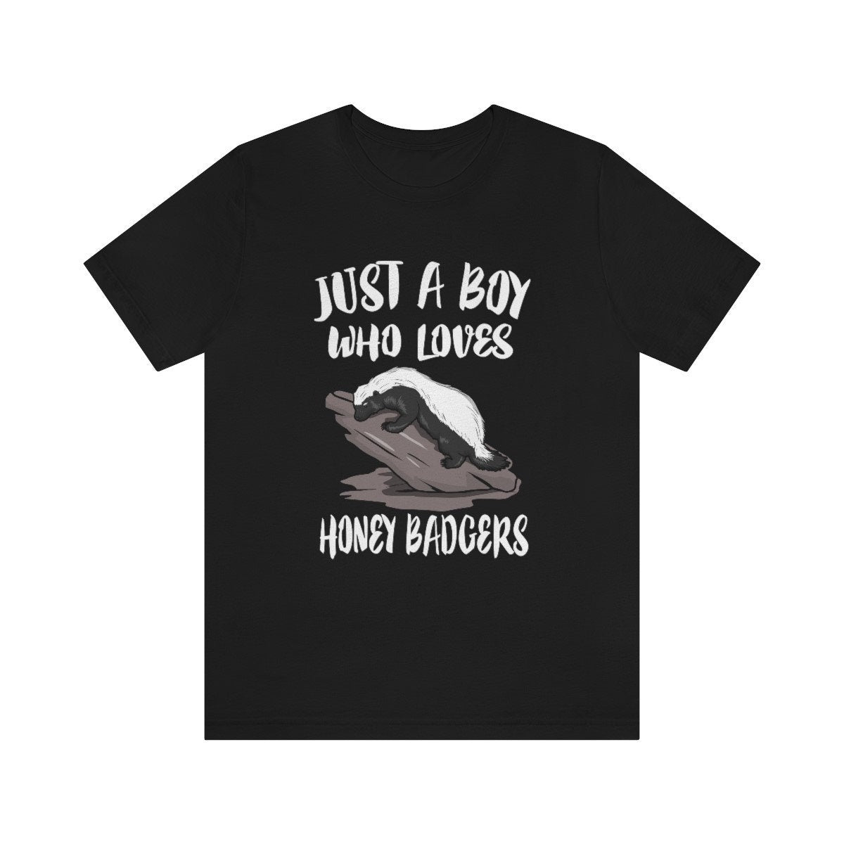 Just A Boy Who Loves Honey Badgers Shirt, Honey Badger Lover Shirt, Honey Badger Shirt, Badger Gift, Animal Adult Kids T-Shirt Image 1