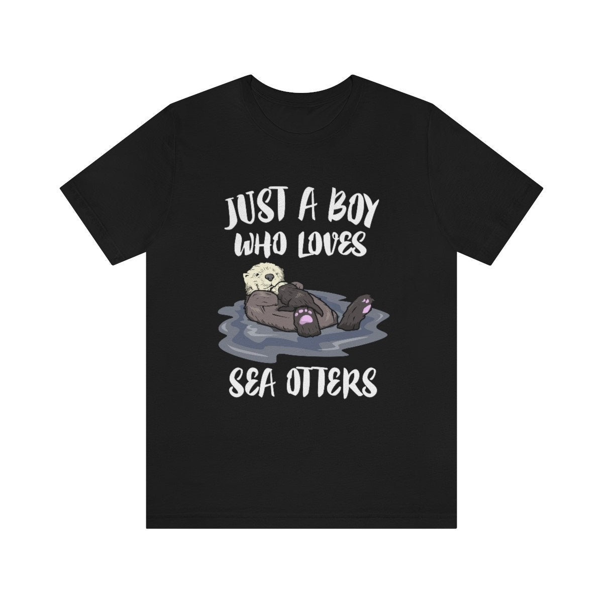 Just A Boy Who Loves Sea Otters Shirt, Sea Otter Lover Shirt, Sea Otter Shirt, Sea Otter Gift, Animal Adult Kids T-Shirt Image 1