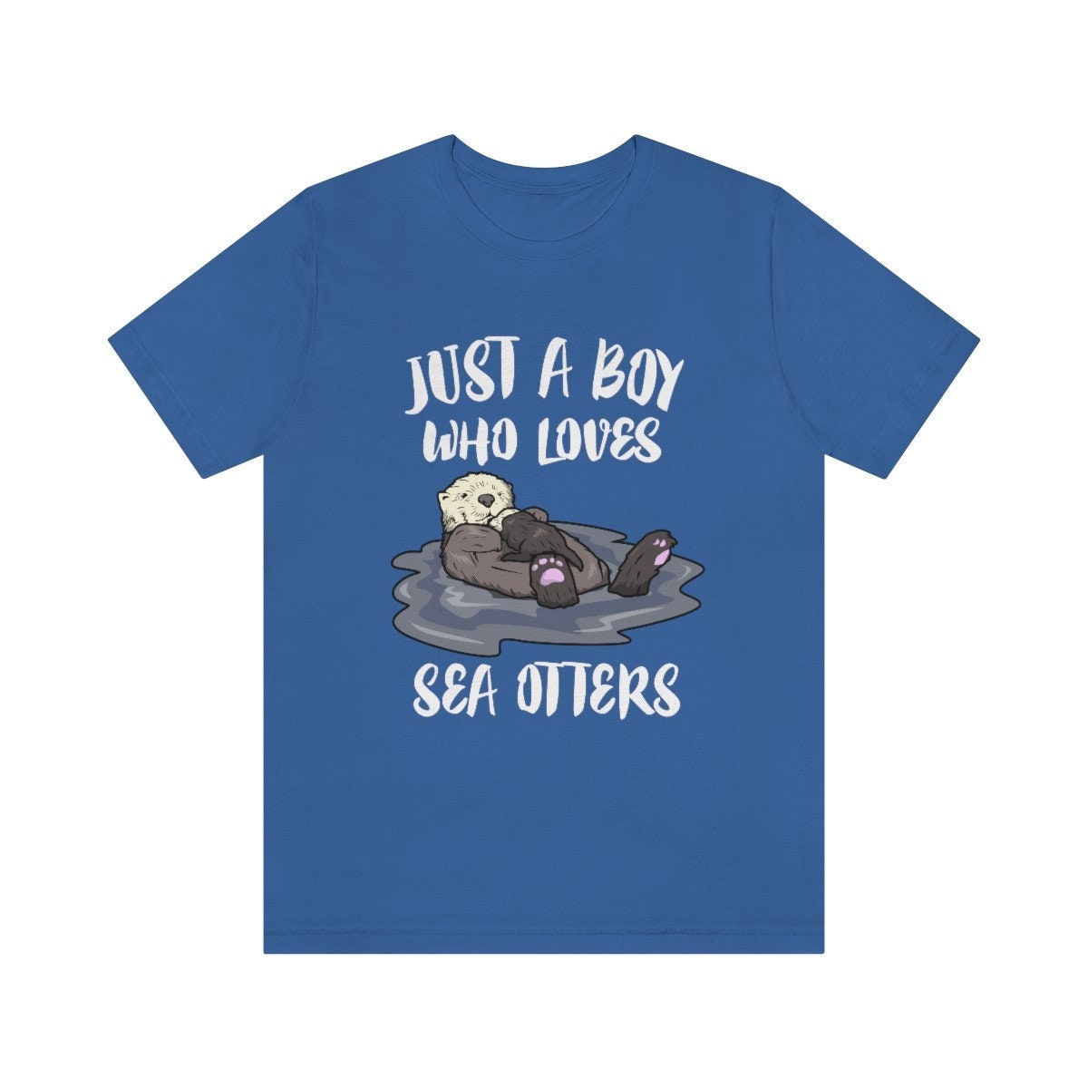 Just A Boy Who Loves Sea Otters Shirt, Sea Otter Lover Shirt, Sea Otter Shirt, Sea Otter Gift, Animal Adult Kids T-Shirt Image 3