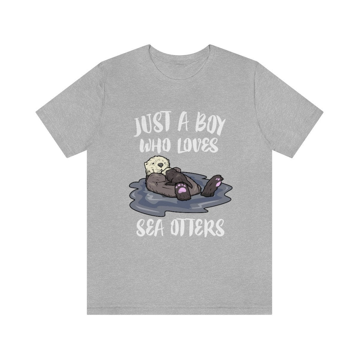 Just A Boy Who Loves Sea Otters Shirt, Sea Otter Lover Shirt, Sea Otter Shirt, Sea Otter Gift, Animal Adult Kids T-Shirt Image 2
