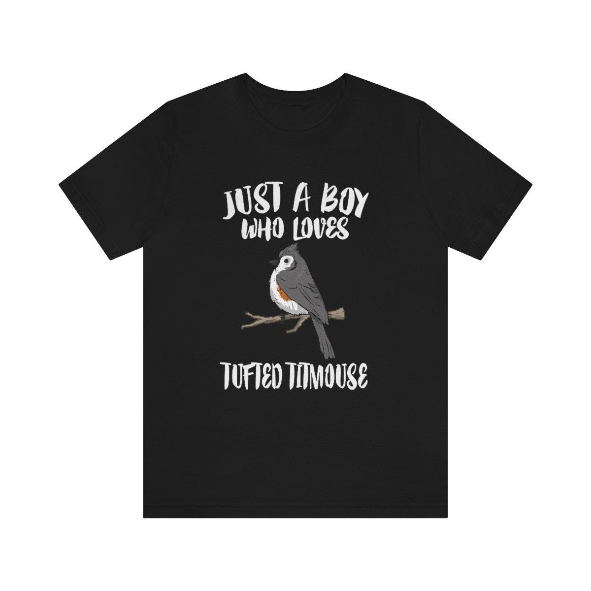 Just A Boy Who Loves Tufted Titmouse Bird Shirt, Tufted Titmouse Lover Shirt, Birding Shirt, Bird Shirt, Animal Adult Kids T-Shirt Image 1