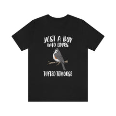 Boy Who Loves Tufted Titmouse Birds Shirt - Tufted Titmouse print design