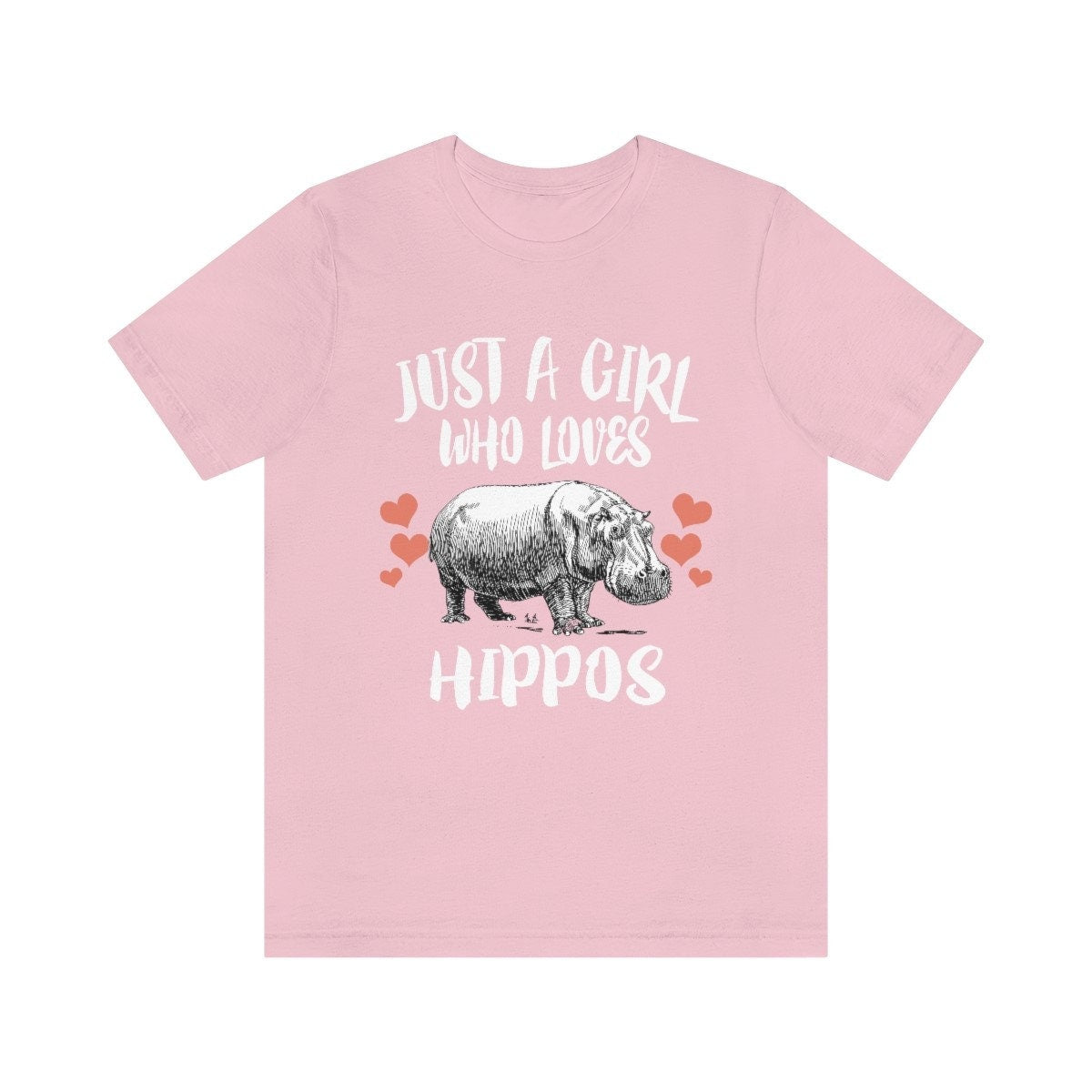 Just A Girl Who Loves Hippos Shirt, Hippo Lover Shirt, Hippo Gift, Hippo Shirt, Adult Kids Animal T-Shirt Image 4