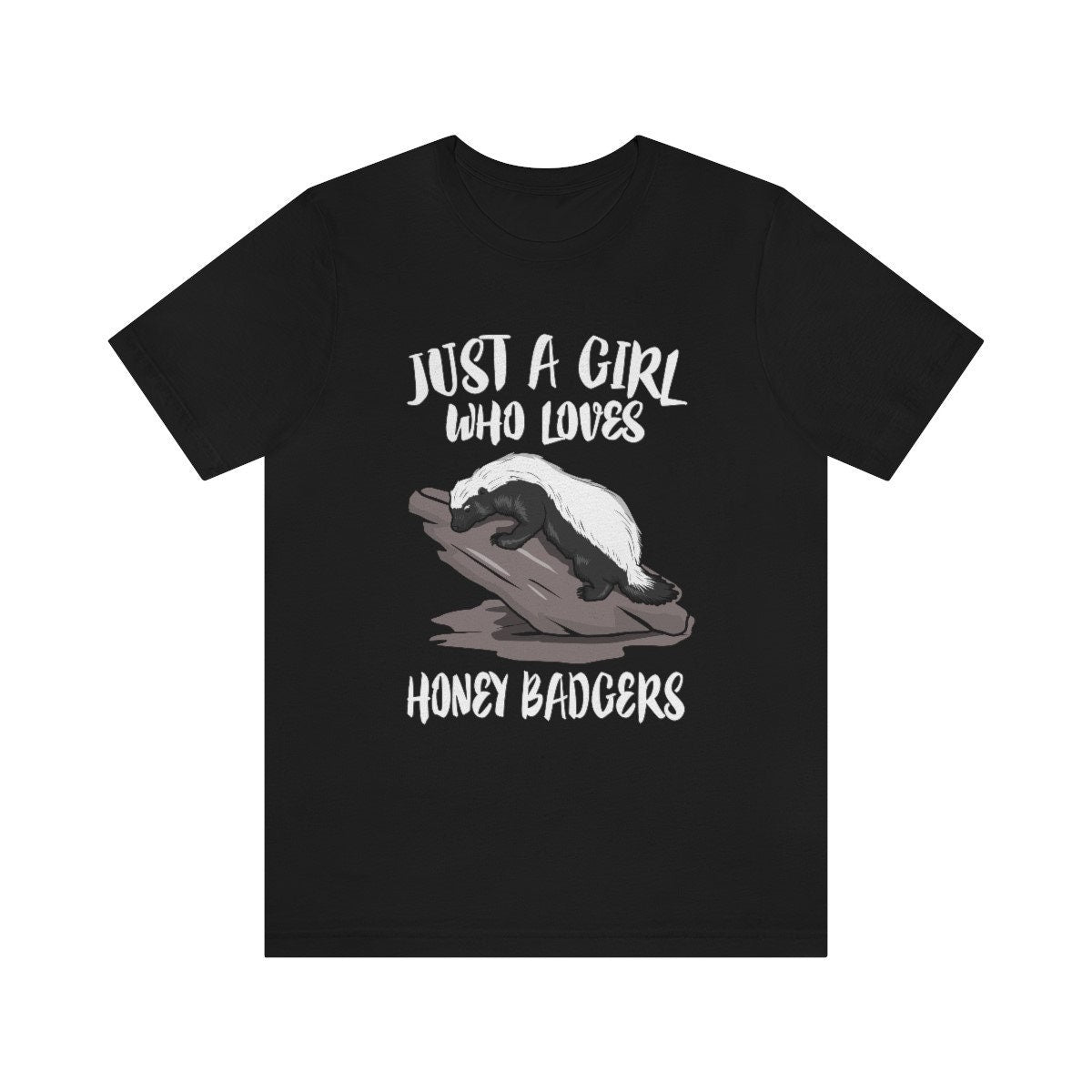Just A Girl Who Loves Honey Badgers Shirt, Honey Badger Lover Shirt, Honey Badger Gift, Badger Shirt, Adult Kids Animal T-Shirt Image 3