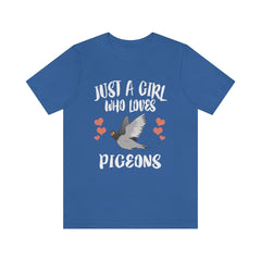 Just A Girl Who Loves Pigeons Shirt, Pigeon Lover Shirt, Pigeon Gift, Birding Shirt, Bird Shirt, Adult Kids Animal T-Shirt Image 2