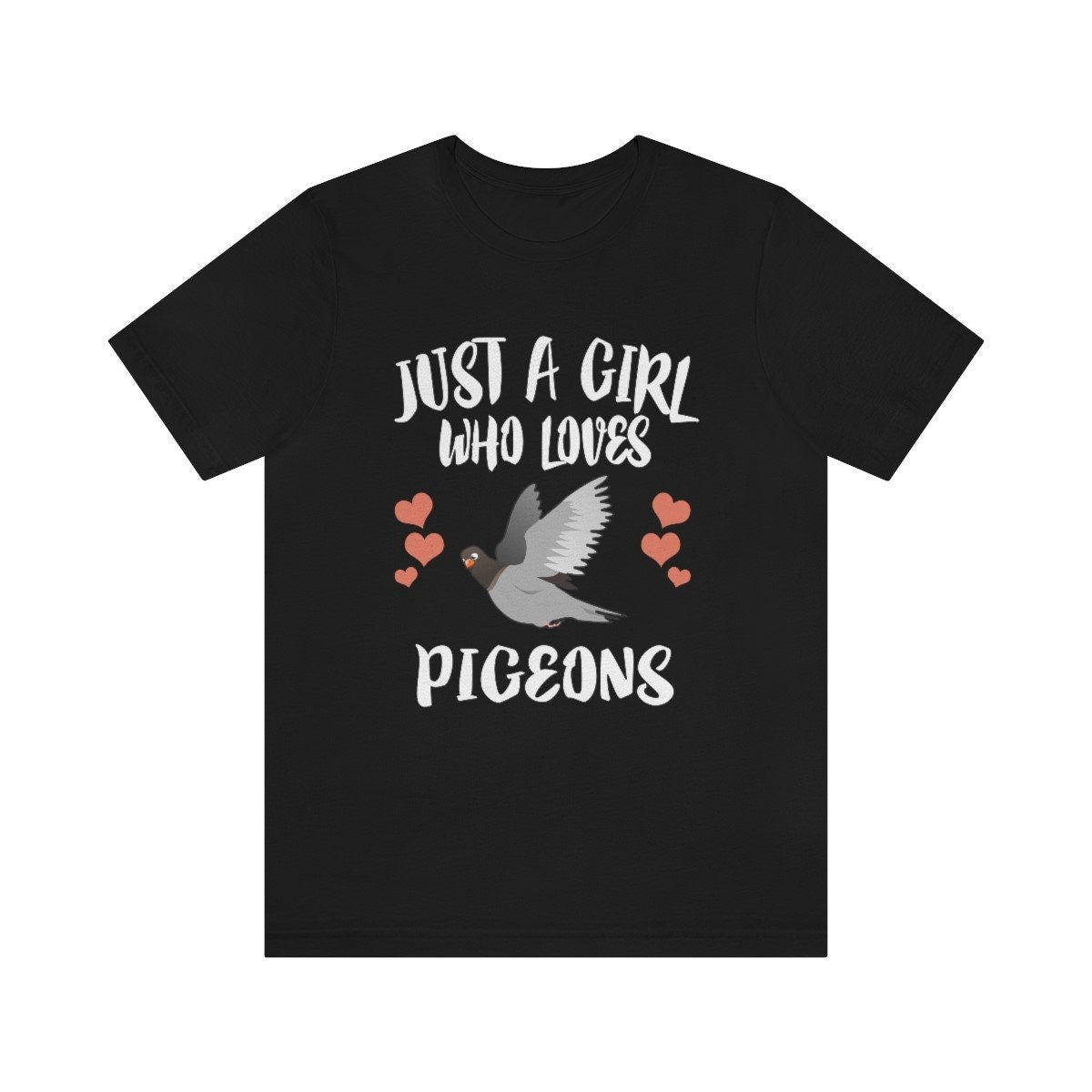 Just A Girl Who Loves Pigeons Shirt, Pigeon Lover Shirt, Pigeon Gift, Birding Shirt, Bird Shirt, Adult Kids Animal T-Shirt Image 1