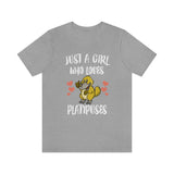 Just A Girl Who Loves Platypuses Shirt, Platypus Lover Shirt, Platypus Gift, Platypus Shirt, Animal Shirt, Adult Kids Animal T-Shirt Image 2
