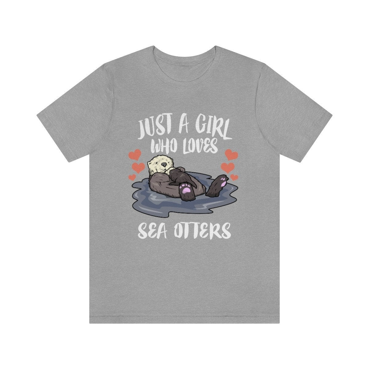 Just A Girl Who Loves Sea Otters Shirt, Sea Otter Lover Shirt, Sea Otter Gift, Otter Shirt, Adult Kids Animal T-Shirt Image 3