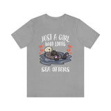 Just A Girl Who Loves Sea Otters Shirt, Sea Otter Lover Shirt, Sea Otter Gift, Otter Shirt, Adult Kids Animal T-Shirt Image 3
