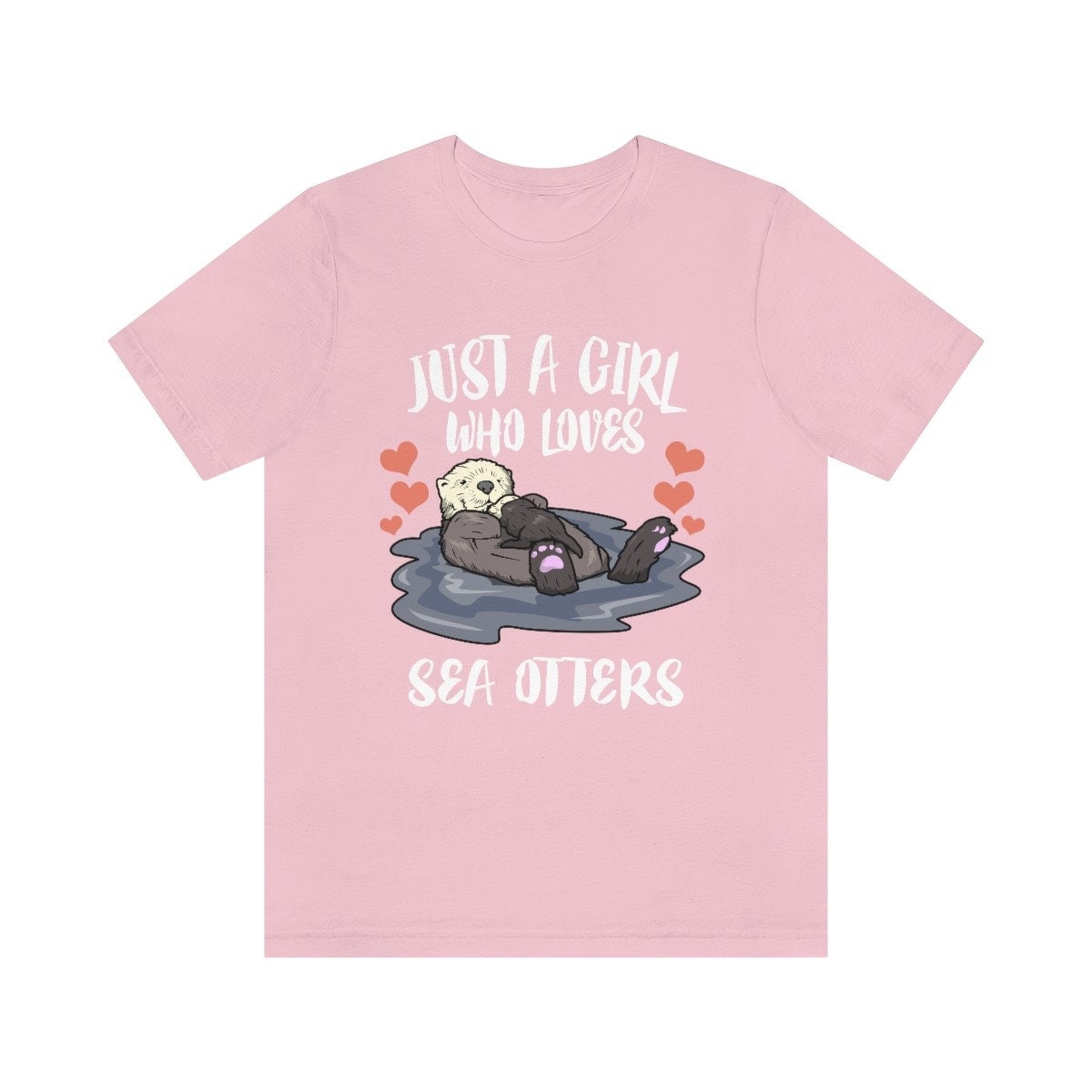 Just A Girl Who Loves Sea Otters Shirt, Sea Otter Lover Shirt, Sea Otter Gift, Otter Shirt, Adult Kids Animal T-Shirt Image 4