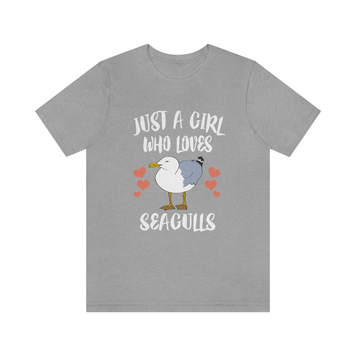 Just A Girl Who Loves Sea Gulls Shirt, Sea Gull Lover Shirt, Sea Gull Gift, Birding Shirt, Bird Adult Kids Animal T-Shirt Image 2