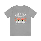 Just A Girl Who Loves Sushi Shirt, Sushi Lover Shirt, Sushi Gift, Sushi Shirt, Adult Kids Animal T-Shirt Image 4