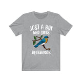 Just A Boy Who Loves Bluebirds Shirt, Bluebird Lover Shirt, Birding Shirt, Bird Gift, Animal Adult Kids T-Shirt Image 3