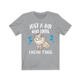 Just A Boy Who Loves Arctic Foxes Shirt, Arctic Fox Lover Shirt, Fox Shirt, Fox Lover Gift,  Adult Toddler Kids T-Shirt Image 3