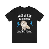 Just A Boy Who Loves Arctic Foxes Shirt, Arctic Fox Lover Shirt, Fox Shirt, Fox Lover Gift,  Adult Toddler Kids T-Shirt Image 2