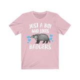 Just A Boy Who Loves Badgers Shirt, Badger Lover Shirt, Badger Shirt, Badger Lover Gift, Animal Adult Toddler Kids T-Shirt Image 4