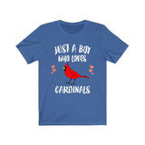 Just A Boy Who Loves Cardinals Birds Shirt, Cardinal Lover Shirt, Birding Shirt, Cardinal Lover Gift, Animal Adult Kids T-Shirt Image 2