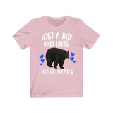 Just A Boy Who Loves Black Bears Shirt, Black Bear Lover Shirt, Bear Shirt, Bear Lover Gift, Animal Adult Toddler Kids T-Shirt Image 4