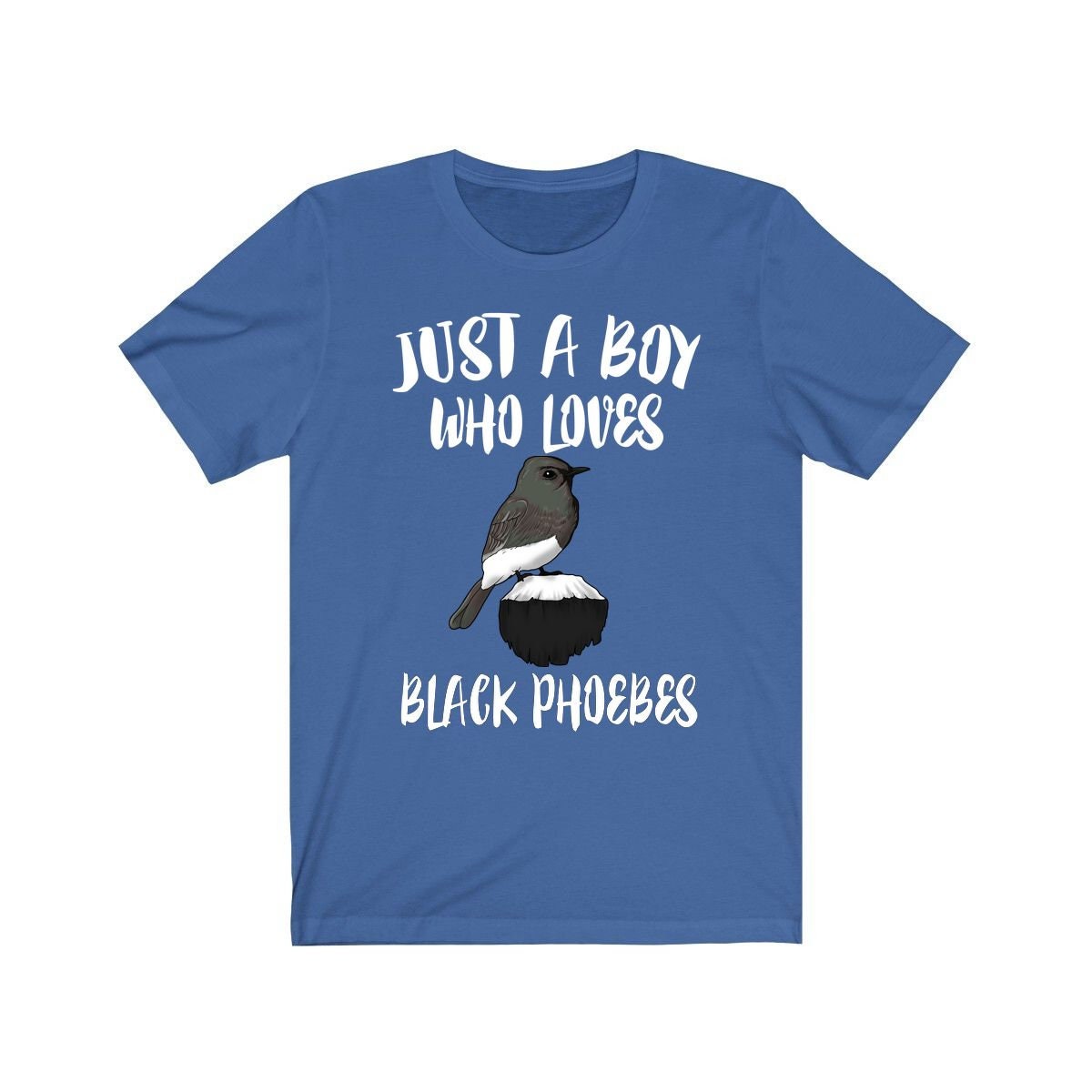 Just A Boy Who Loves Black Phoebes Shirt, Black Phoebe Lover Shirt, Birding Shirt, Bird Lover Gift, Animal Adult Toddler Kids T-Shirt Image 2