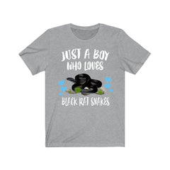 Just A Boy Who Loves Black Rat Snakes Shirt, Snake Lover Shirt, Snake Shirt, Snake Lover Gift, Animal Adult Toddler Kids T-Shirt Image 1
