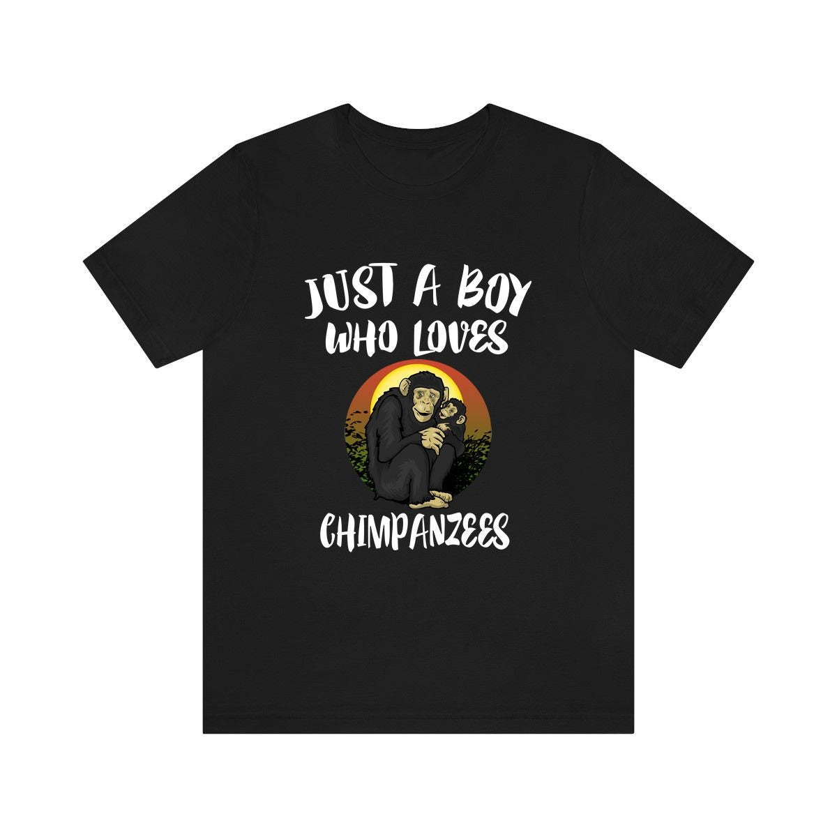 Just A Boy Who Loves Chimpanzees Shirt, Chimpanzee Lover Shirt, Chimpanzee Shirt, Chimpanzee Owner Gift, Animal Adult Kids T-Shirt Image 3