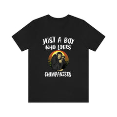 Just A Boy Who Loves Chimpanzees Shirt - chimpanzee print design