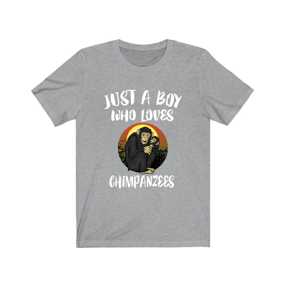 Just A Boy Who Loves Chimpanzees Shirt, Chimpanzee Lover Shirt, Chimpanzee Shirt, Chimpanzee Owner Gift, Animal Adult Kids T-Shirt Image 1