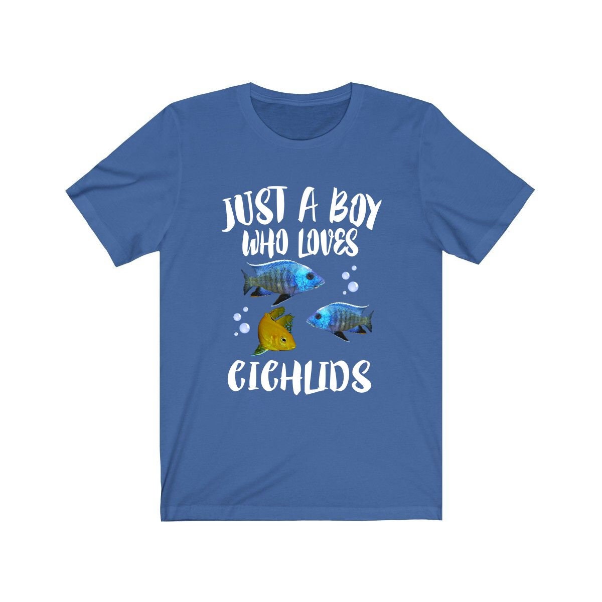 Just A Boy Who Loves Cichlids Fish Shirt, Cichlid Fish Lover Shirt, Cichlid Shirt, Aquarium Owner Gift, Animal Adult Kids T-Shirt Image 2
