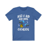 Just A Boy Who Loves Cichlids Fish Shirt, Cichlid Fish Lover Shirt, Cichlid Shirt, Aquarium Owner Gift, Animal Adult Kids T-Shirt Image 2