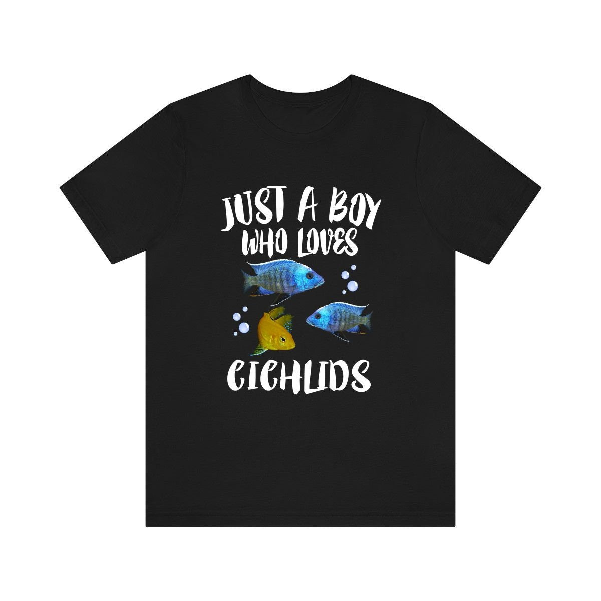 Just A Boy Who Loves Cichlids Fish Shirt, Cichlid Fish Lover Shirt, Cichlid Shirt, Aquarium Owner Gift, Animal Adult Kids T-Shirt Image 1
