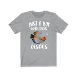 Just A Boy Who Loves Discus Fish Shirt, Discus Lover Shirt, Discus Fish Shirt, Aquarium Lover Gift, Animal Adult Kids T-Shirt Image 3